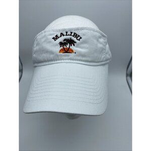 White Malibu Golf Visor Cap Adjustable Hook & Loop KC Caps